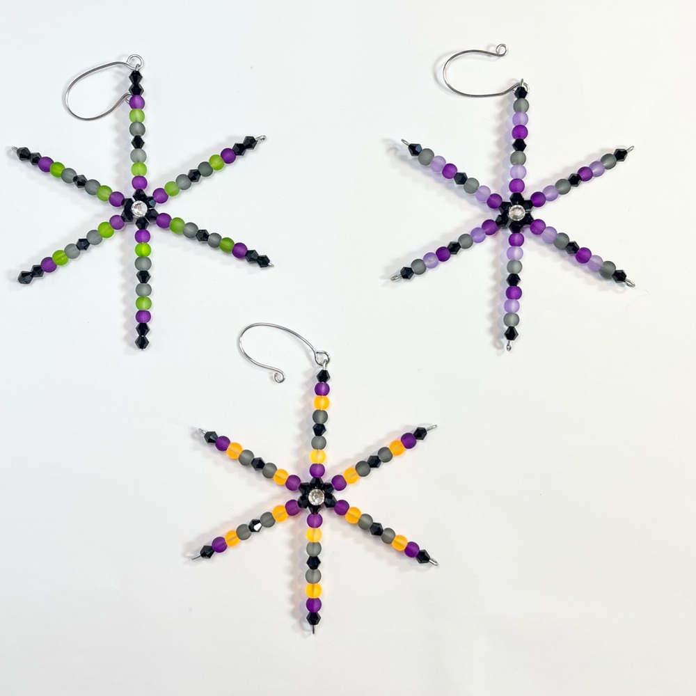 Colorful Beaded Snowflake Ornaments